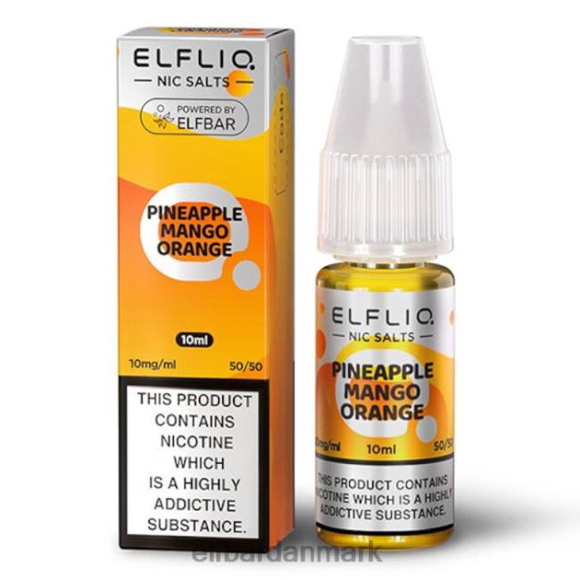 Elf Bar 2000 Danmark - ELFBAR elfliq nic salte - ananas mango appelsin - 10ml- 20 mg/ml 20LH174