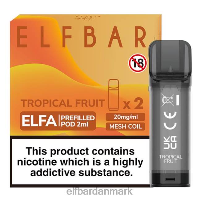 ELFBAR Prism Rock - ELFBAR elfa fyldt pod - 2ml - 20mg (2 pakke) 20LH120 tropisk frugt