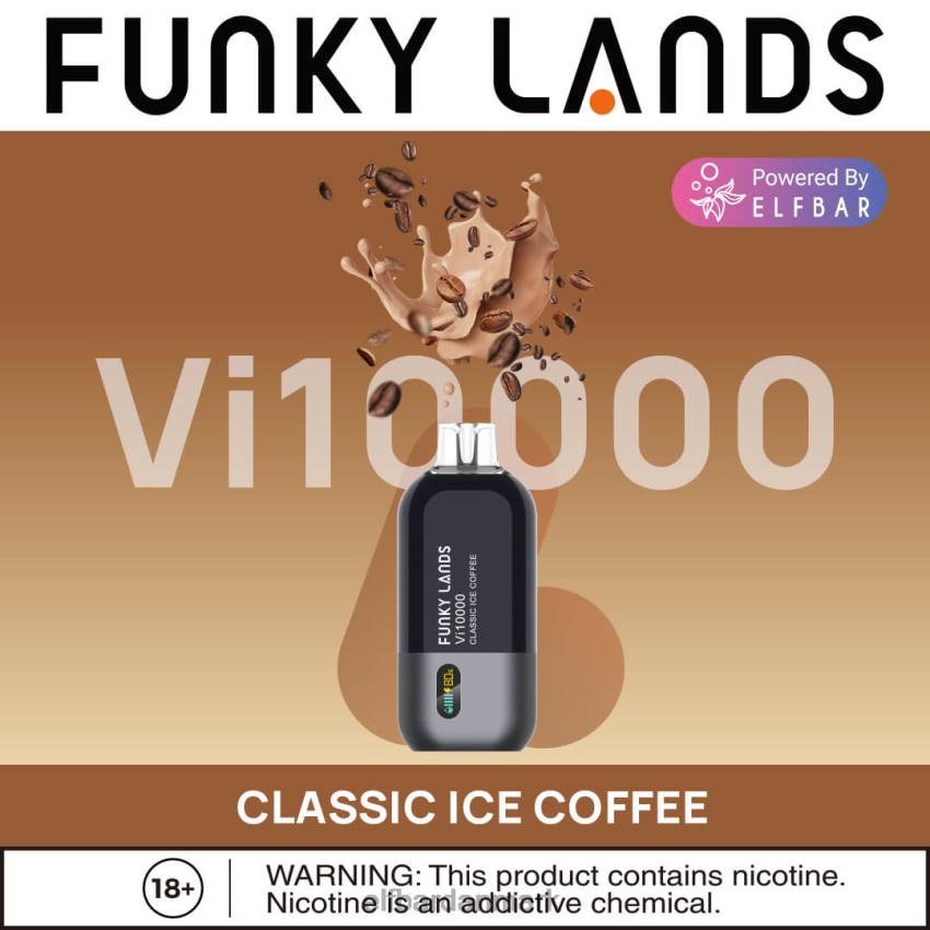 Elf Bar 1500 Danmark - ELFBAR funky lands best flavor engangs vape vi10000 iced serie 20LH457 klassisk iskaffe