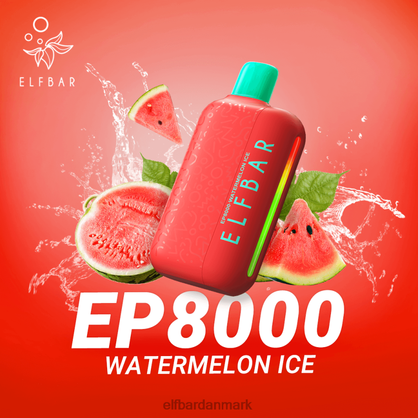 Elf Bar 5000 Danmark Pris - ELFBAR engangs vape nye ep8000 puffs 20LH364 vandmelon is