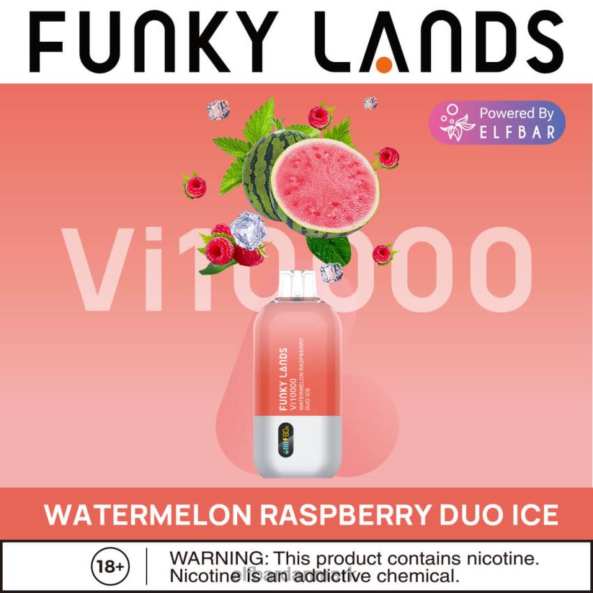 Elf Bar 5000 Danmark - ELFBAR funky lands best flavor engangs vape vi10000 iced serie 20LH454 vandmelon hindbær duo is