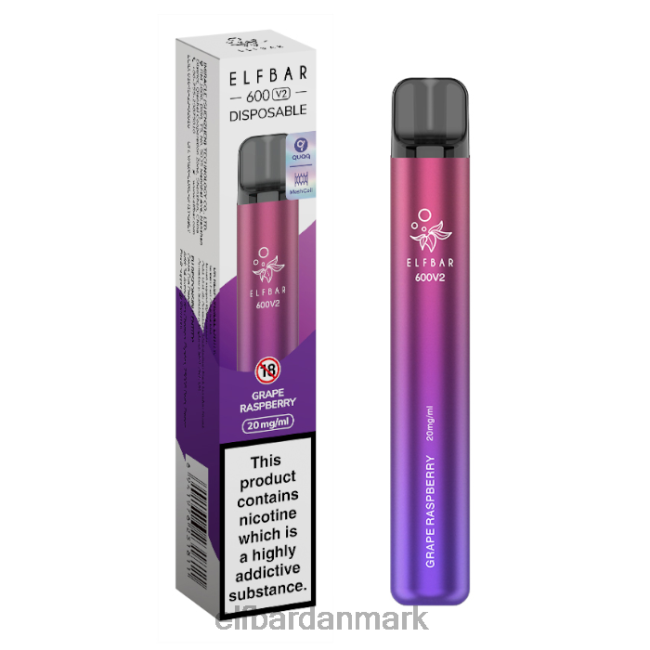 ELFBAR Prism Rock - ELFBAR 600v2 engangsvape - 20mg 20LH24 drue hindbær