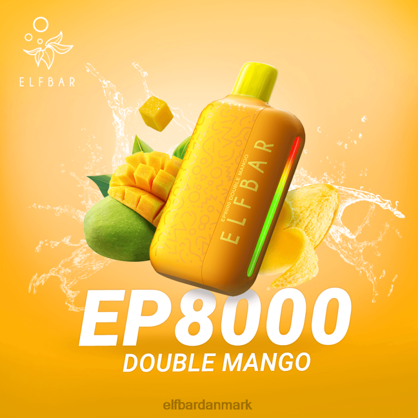 Elf Bar 5000 Danmark - ELFBAR engangs vape nye ep8000 puffs 20LH370 dobbelt mango